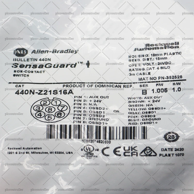 Bradley 2024 Sensaguard18mm Plastic Barrel Sensor 440N-Z21S16A Allen 1 SensaGuard18mm