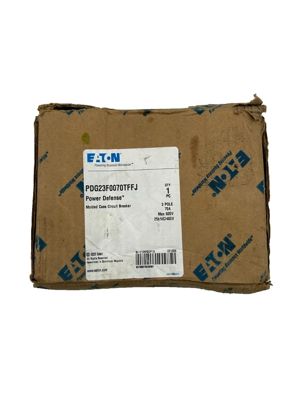 Molded Circuit Breaker 70A 3-pole 600VAC PDG23F0070TFFJ Eaton Case 1 None
