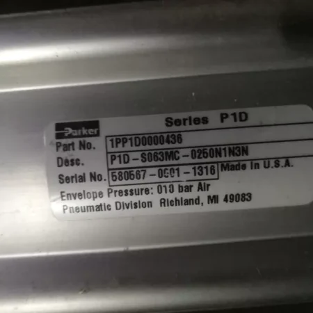Parker 1PP1D0000436 Pneumatic Cylinder High Performance Model