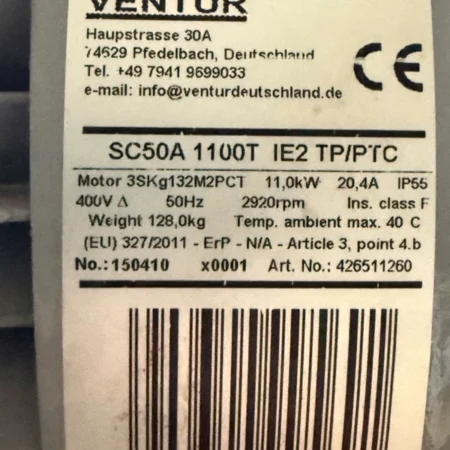 VENTUR Fan 3SKg132M2PCT for Industrial Ventilation