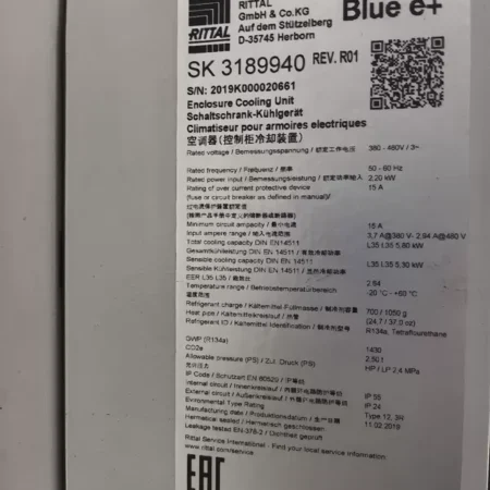 RITTAL SK3189940 Spare Part for Equipment Maintenance