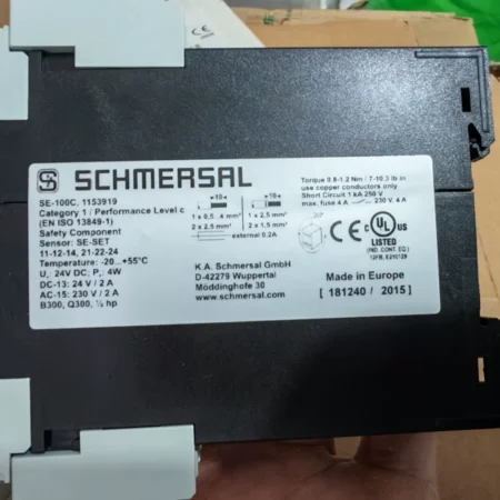 Emergency Stop Control with Schmersal SE-100C Relay
