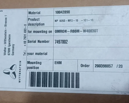 Planetary Gearhead WITTENSTEIN NP 025S-MF2-15-1E1-1S