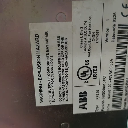 ABB PP345 3BSC690104R1 Process Panel Operator HMI