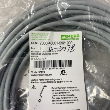 M12 Sensor Cable Assembly MURR 7000-48001-2921000